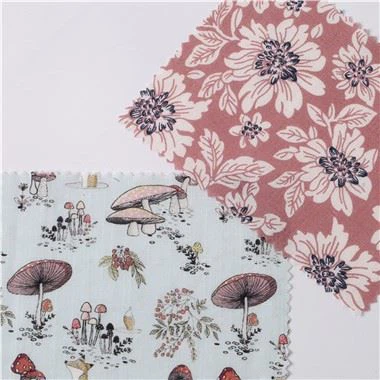 Tryckt bomullsblandningstyg